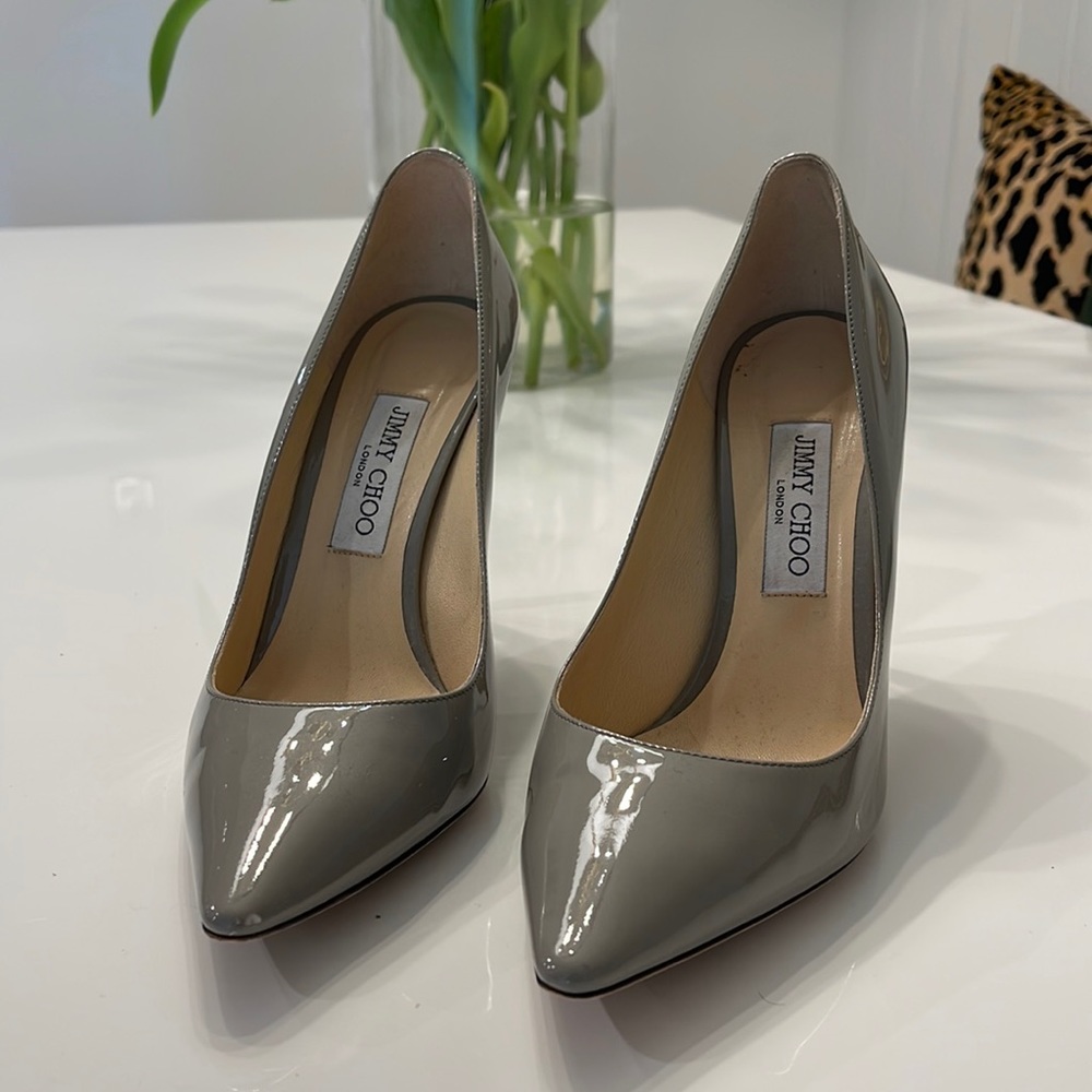 Gray Patent Leather Jimmy Choo Pumps 39.5